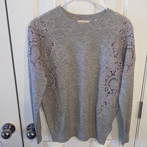 Ted Baker grey crew neck lace shoulder sweater size M